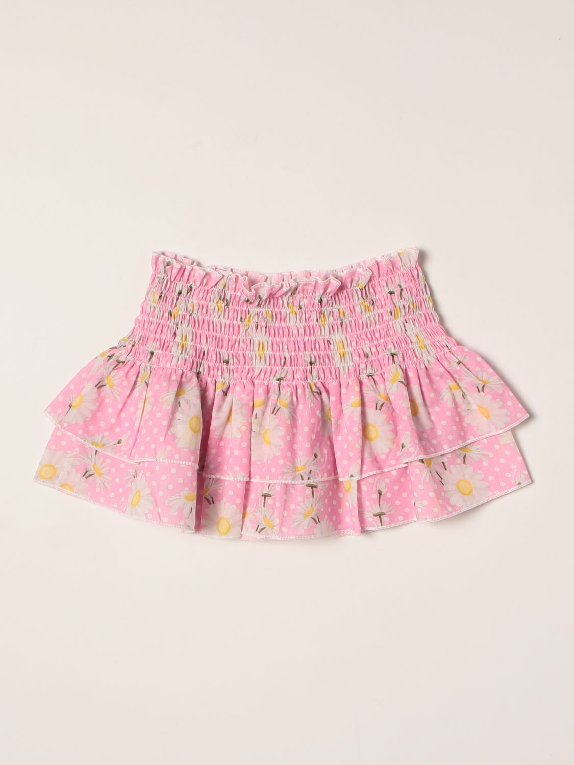 Skirt Monnalisa: Monnalisa wide skirt with daisy pattern pink 2
