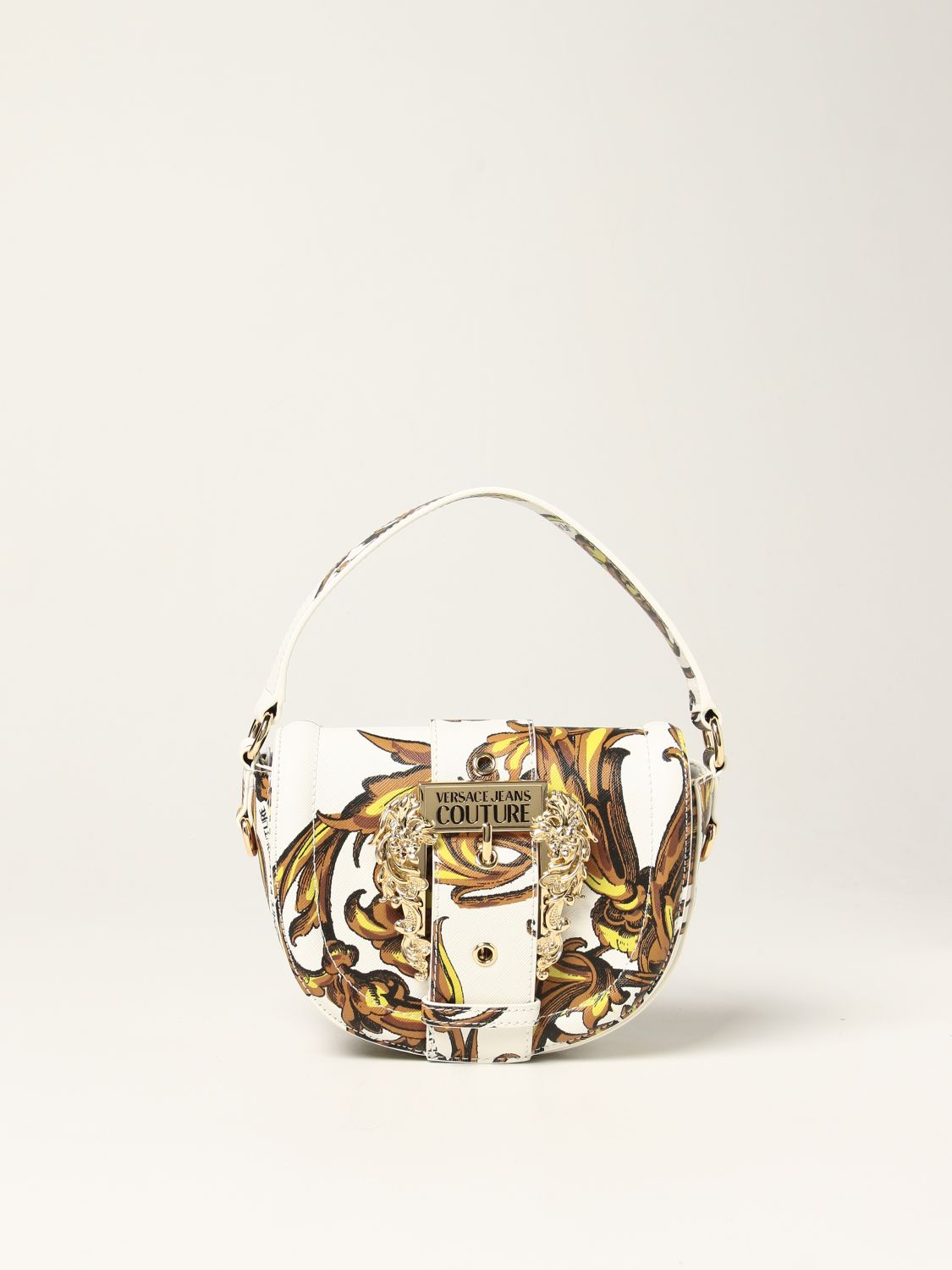 VERSACE JEANS COUTURE: bag with Regalia Baroque print - White | Versace ...