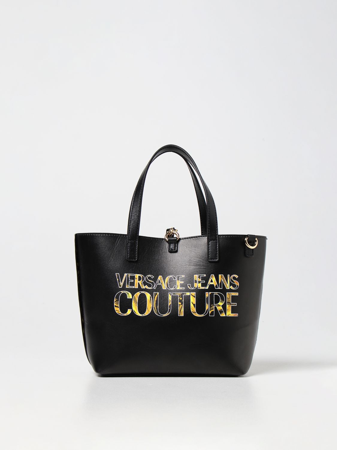 VERSACE JEANS COUTURE: reversible bag in synthetic leather - Black  Versace  Jeans Couture tote bags 72VA4BZ171588 online at