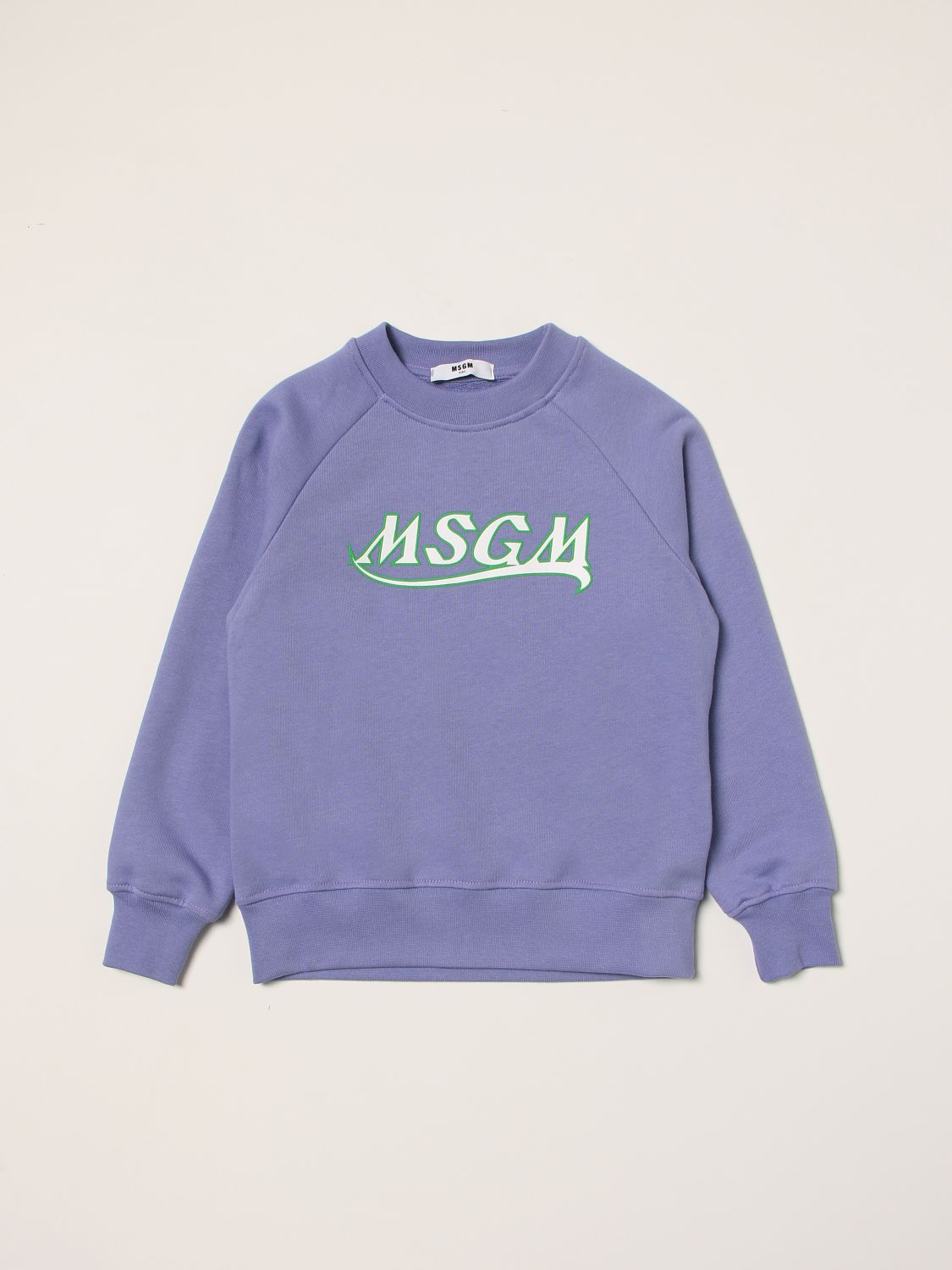 Sweater Msgm Kids: Msgm Kids cotton sweatshirt with logo lilac 1
