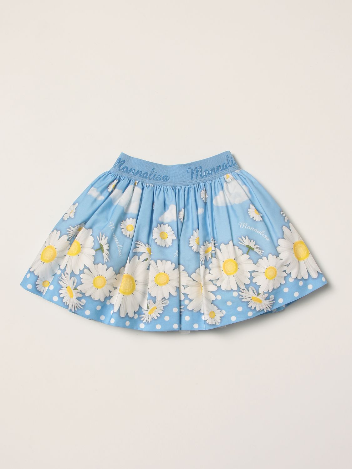 Skirt Monnalisa: Monnalisa skirt with daisy print gnawed blue 1