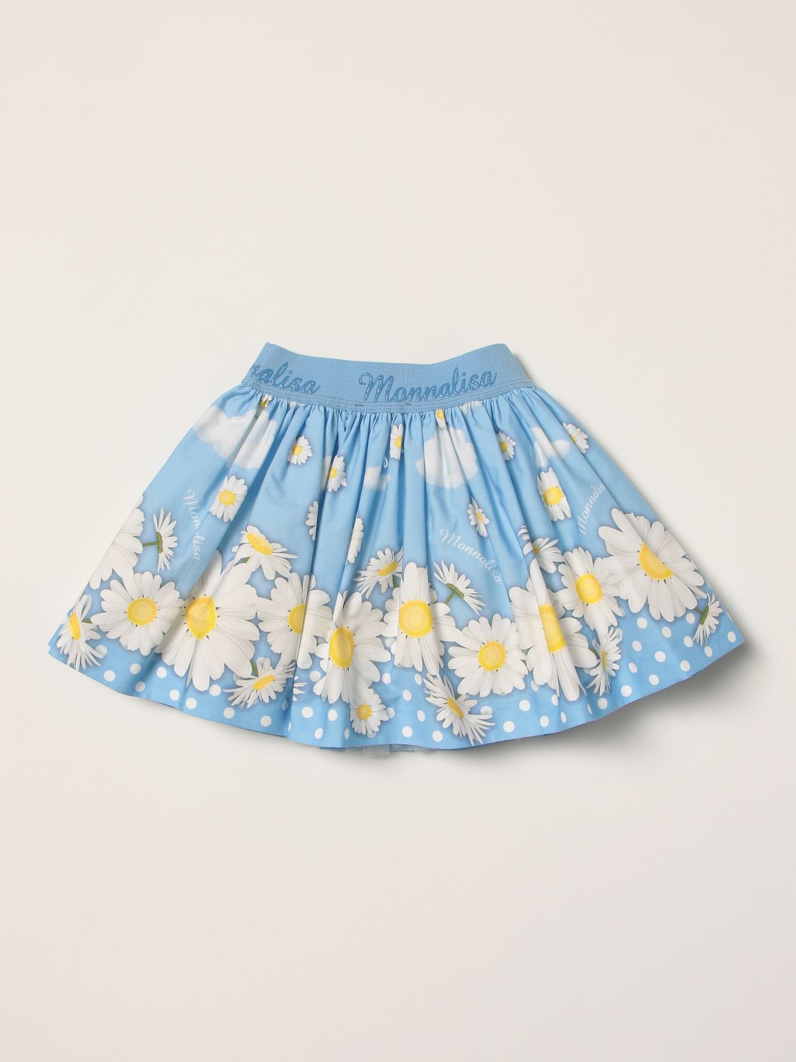 Skirt Monnalisa: Monnalisa skirt with daisy print gnawed blue 2