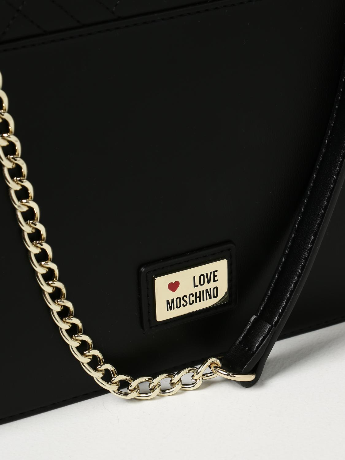 LOVE MOSCHINO: Borsa in pelle sintetica con big cuore - Nero | Borse A  Tracolla Love Moschino JC4070PP1ELP0 GIGLIO.COM