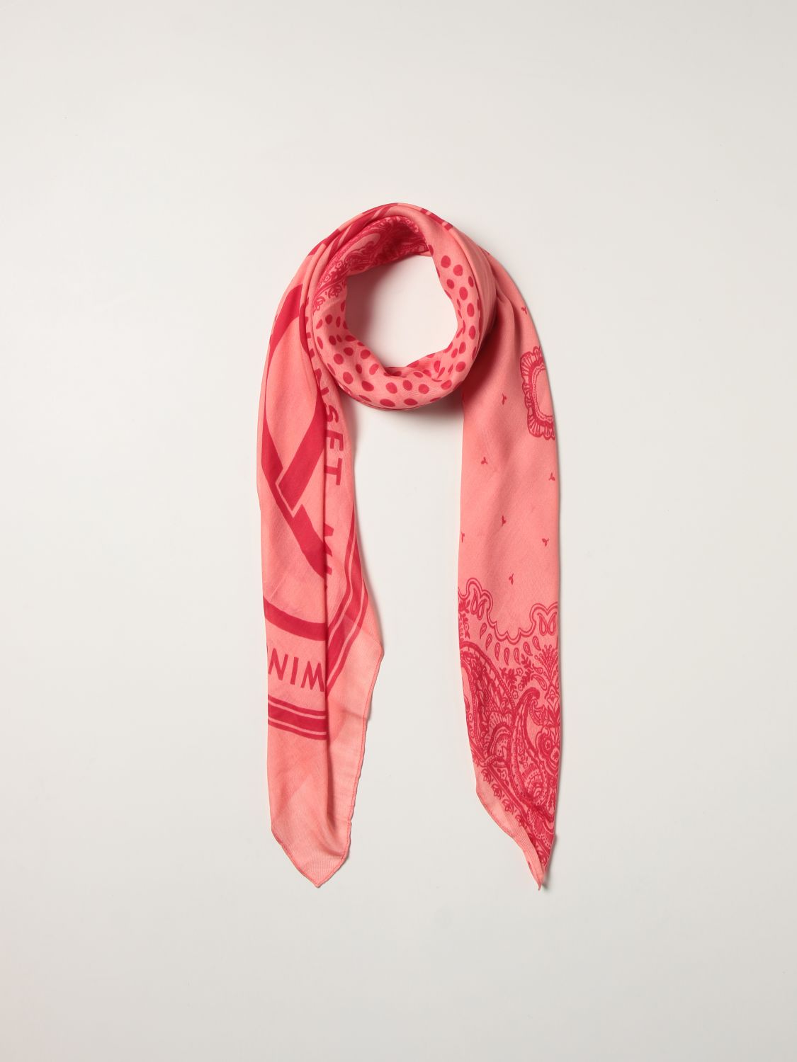 Neckerchief Twinset: Twinset foulard with Oval T and paisley print red 2