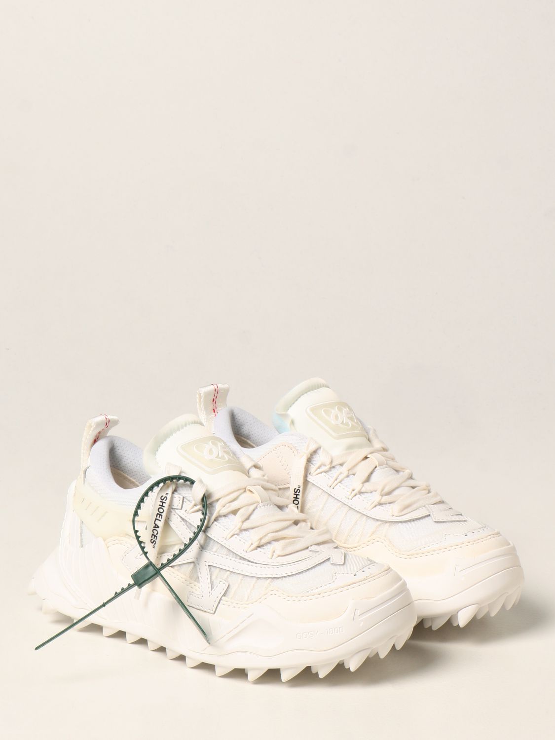 OFF-WHITE: Odsy Off White trainers in mesh and suede - White | Off ...