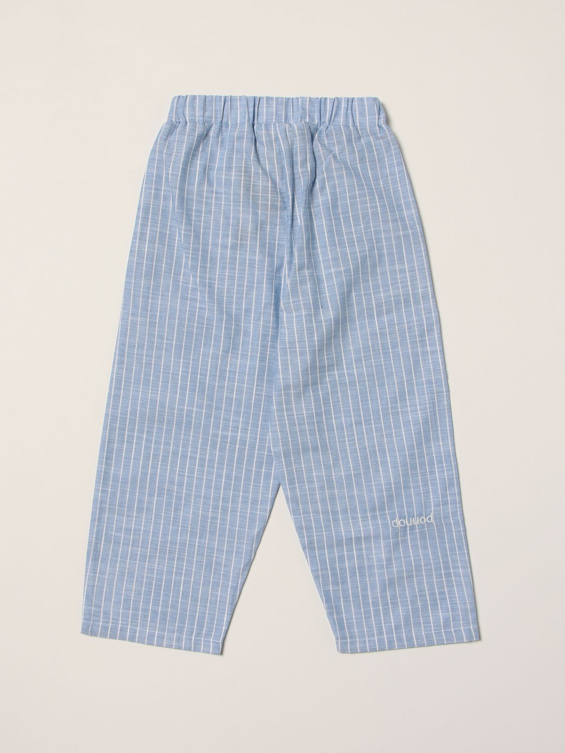 Pants Douuod: Straight leg Douuod striped pants sky blue 2
