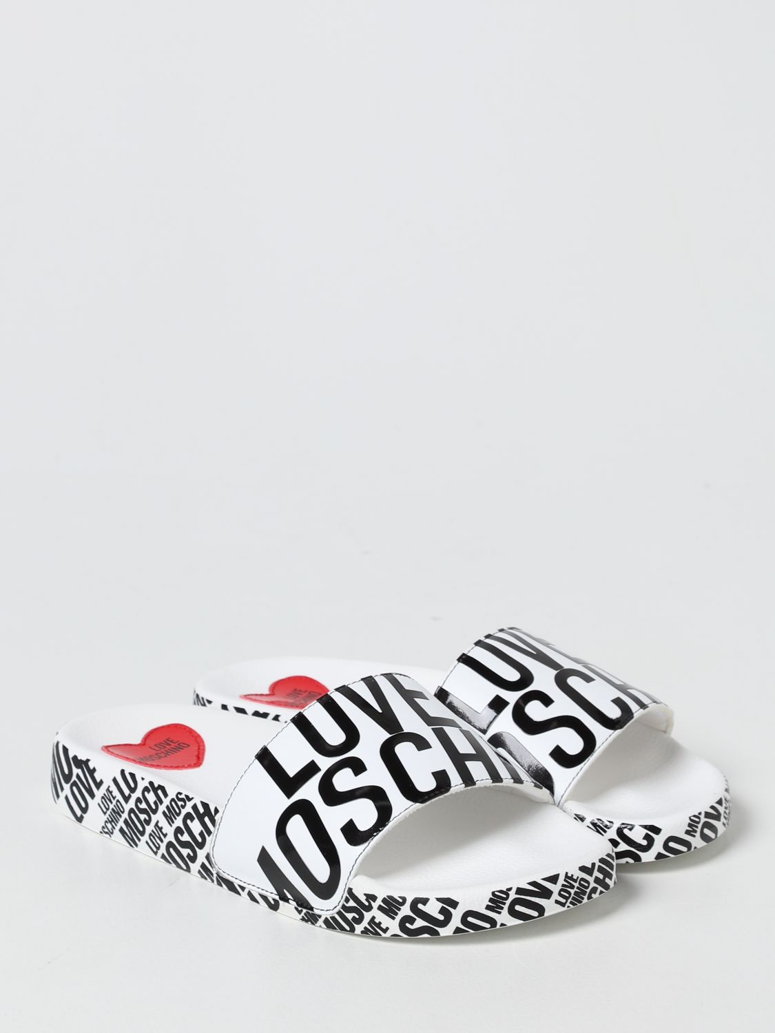 Sandali bassi Love Moschino: Sandalo slide Love Moschino con logo bianco 2