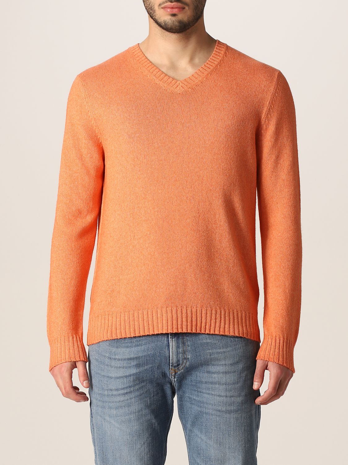 Sweater Malo: Malo sweater in cotton and cashmere orange 1