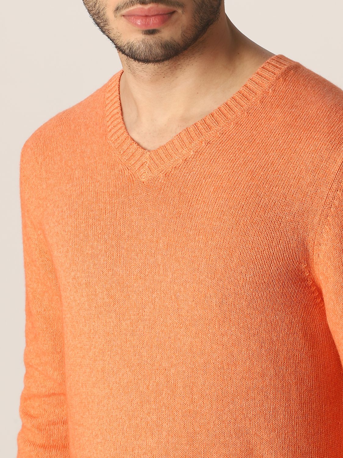Sweater Malo: Malo sweater in cotton and cashmere orange 3