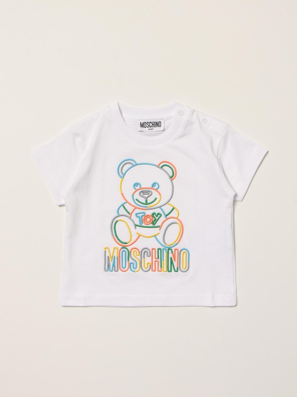 Moschino Baby Outlet tshirt with multicolor Teddy Bear White