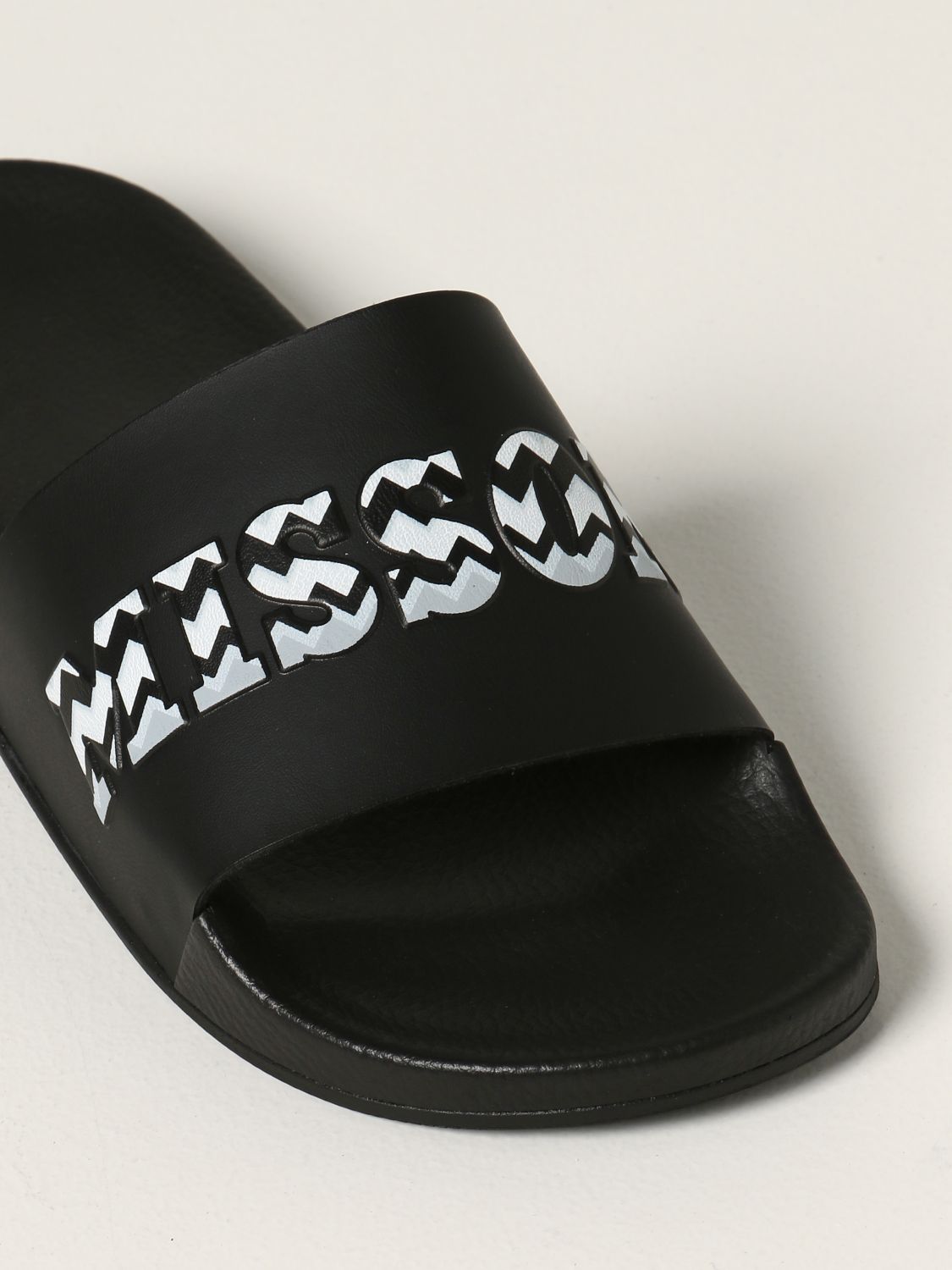 Sandals Missoni: Missoni slide sandals with logo black 5