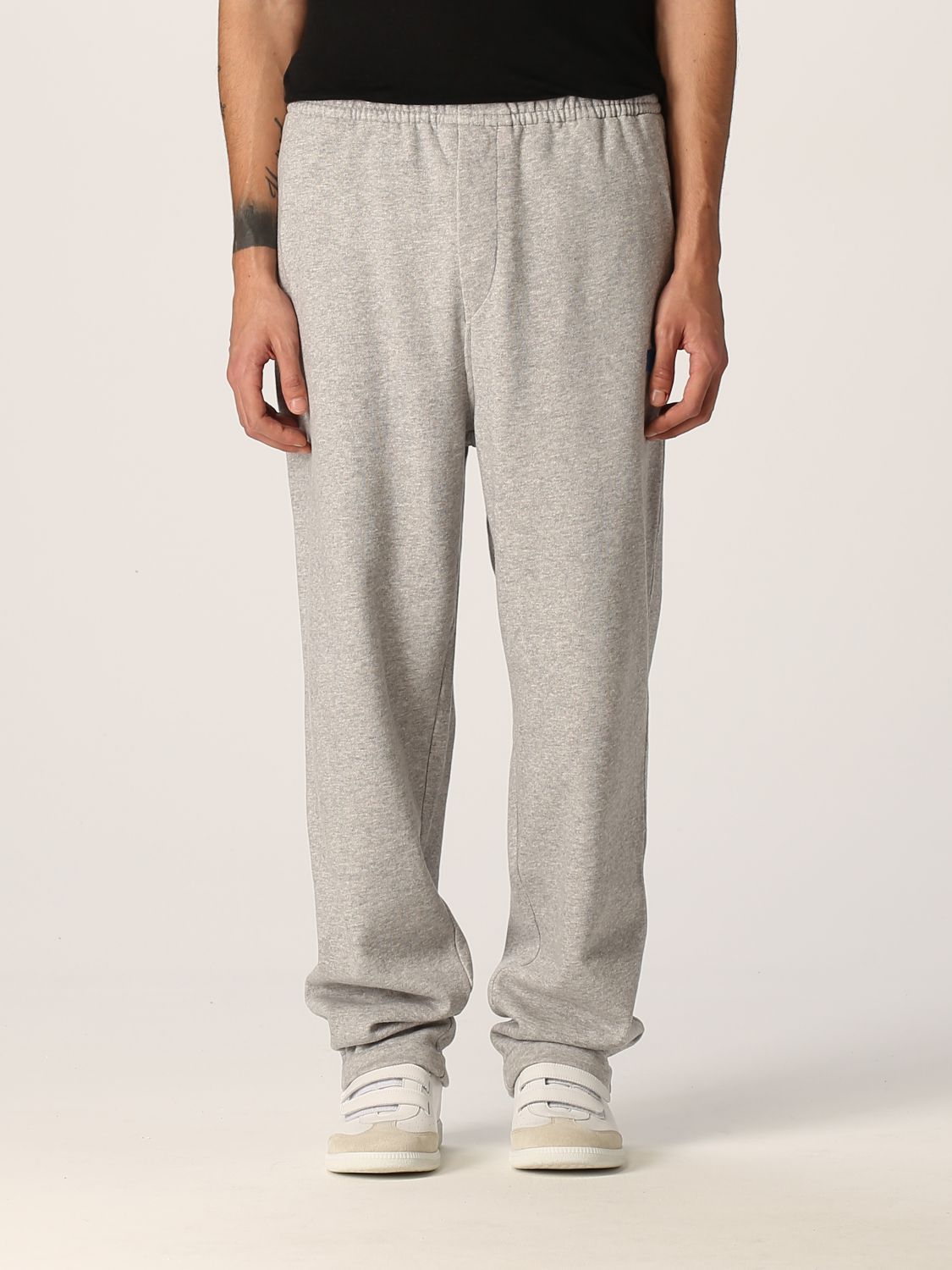 ISABEL MARANT: jogging trousers in cotton with logo - Grey | Isabel ...