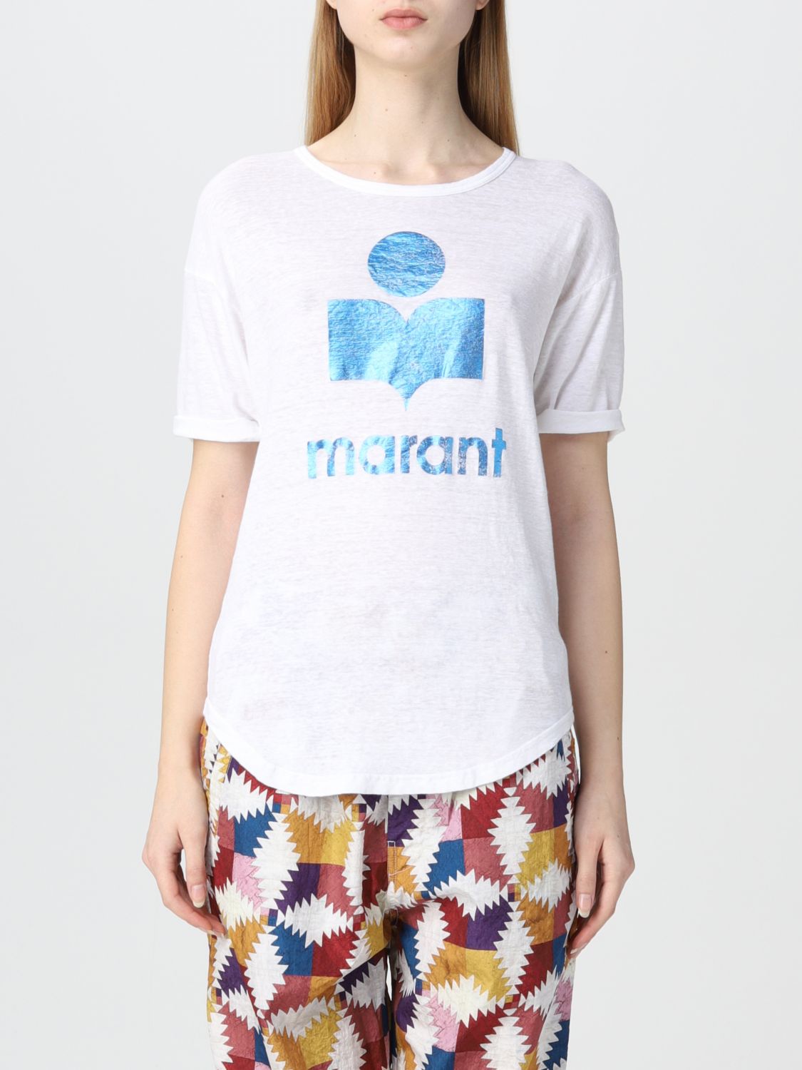 Isabel Marant Etoile linen t-shirt with logo
