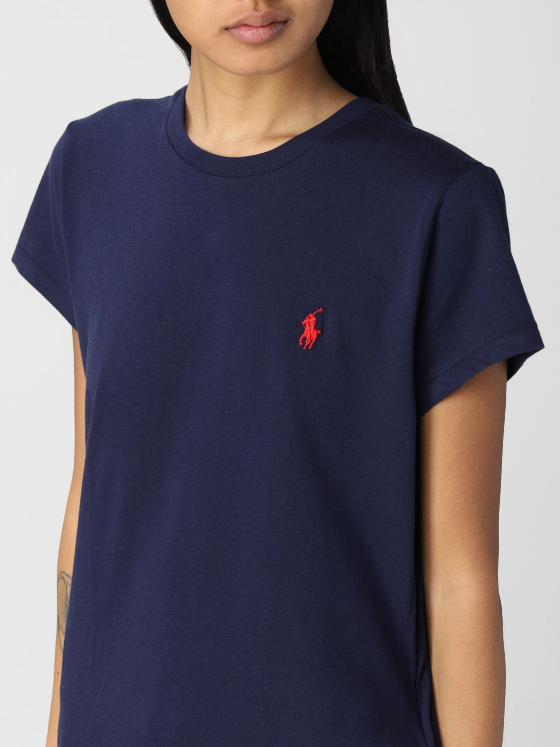 T-shirt Polo Ralph Lauren: T-shirt Polo Ralph Lauren in cotone con logo blue 3
