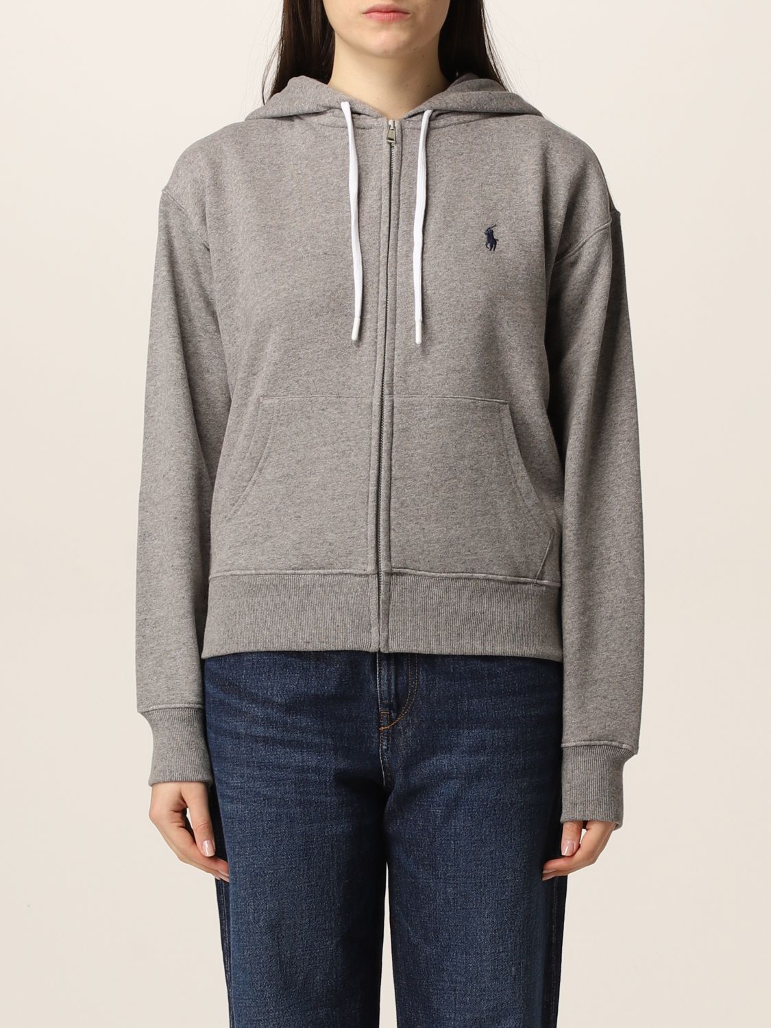 POLO RALPH LAUREN: hoodie - Grey | Polo Ralph Lauren sweatshirt 211794396  online on 