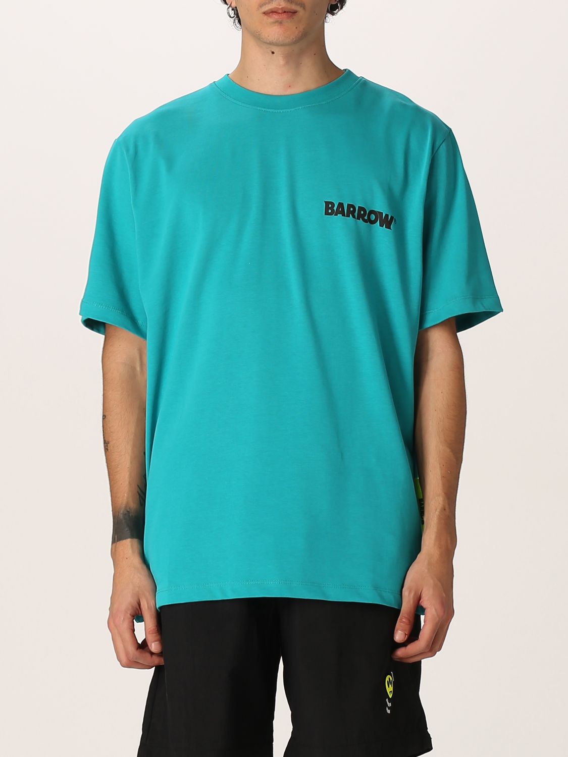 BARROW: cotton T-shirt with logo and Smile - Green | Barrow t-shirt ...