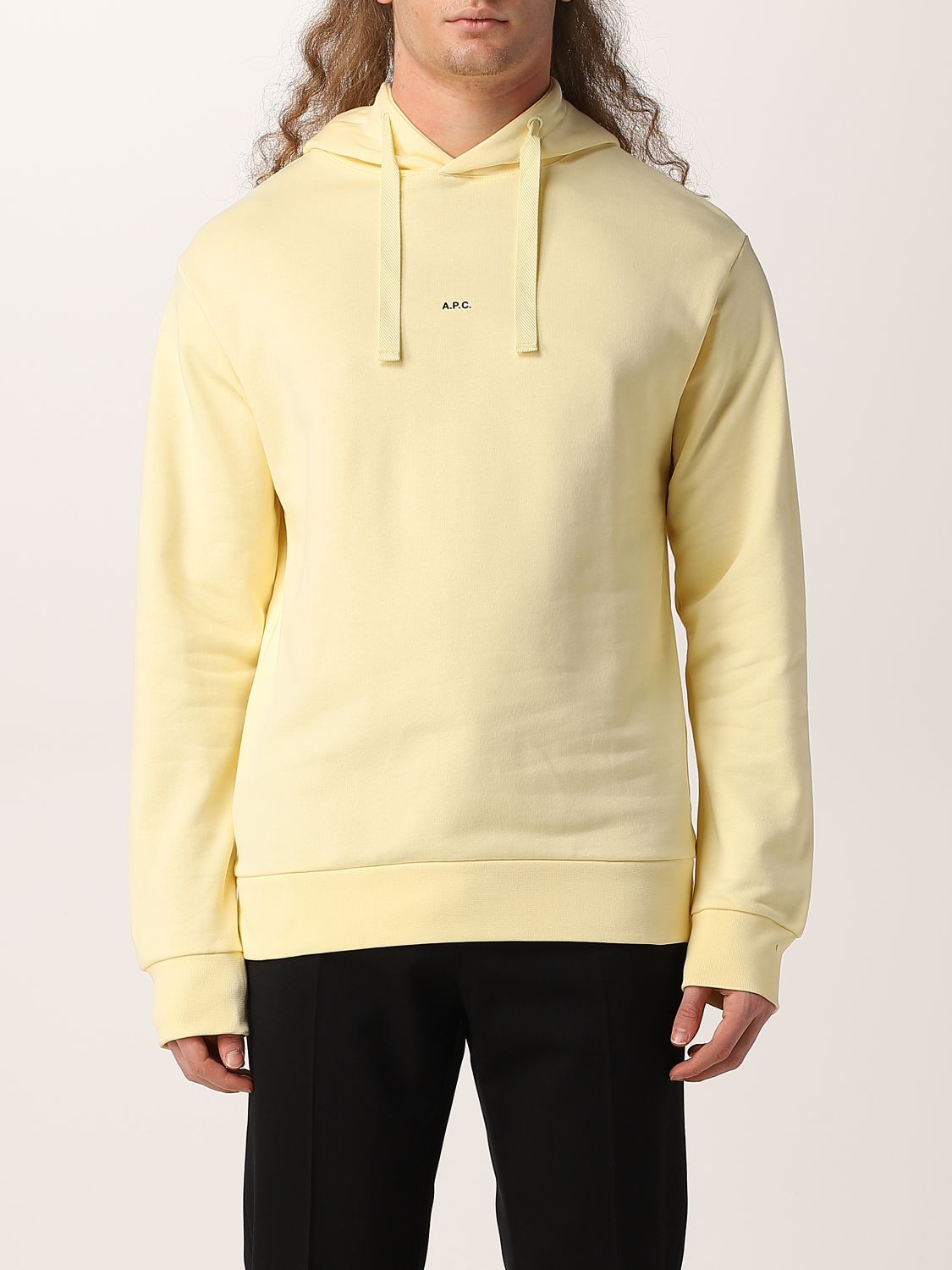Sweatshirt A.p.c.: Sweatshirt A.p.c. in cotton with mini logo yellow 1
