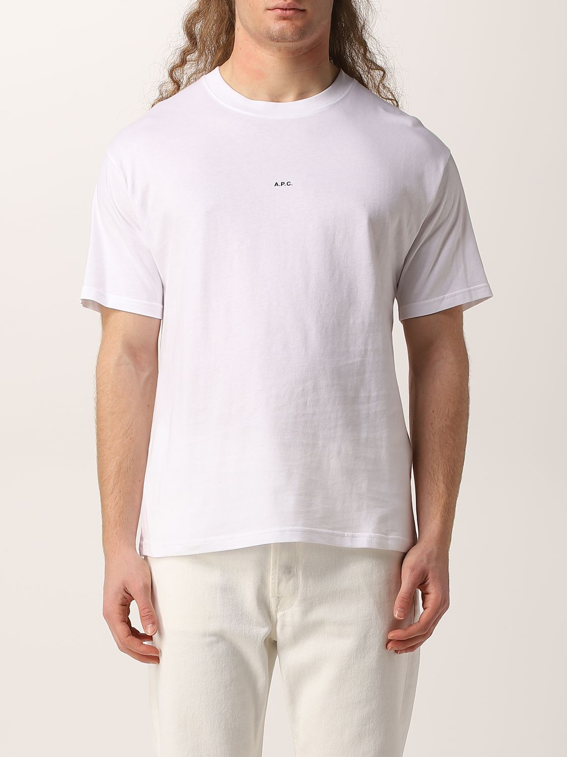T-shirt A.p.c.: A.p.c. cotton jersey T-shirt with mini logo white 1
