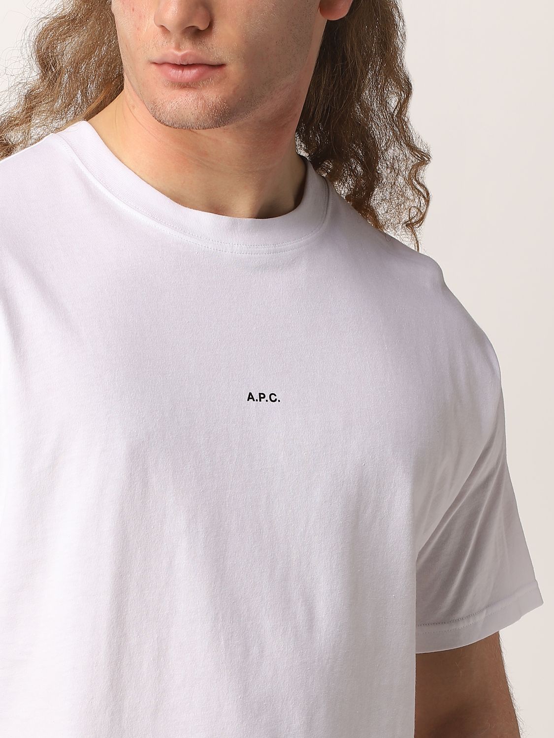T-shirt A.p.c.: A.p.c. cotton jersey T-shirt with mini logo white 4