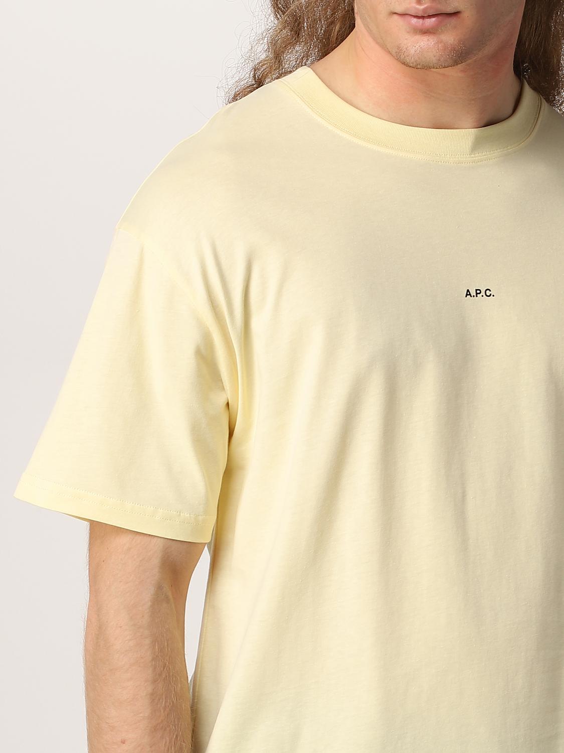 T-shirt A.p.c.: A.p.c. cotton jersey T-shirt with mini logo yellow 4
