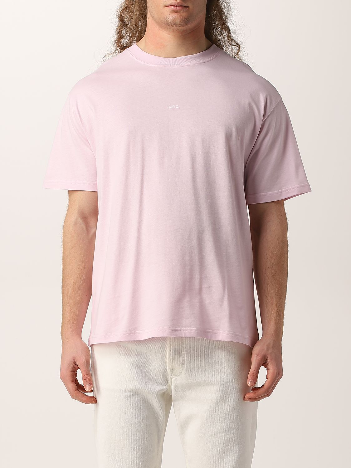 T-Shirt A.p.c.: A.p.c. Herren T-Shirt pink 1