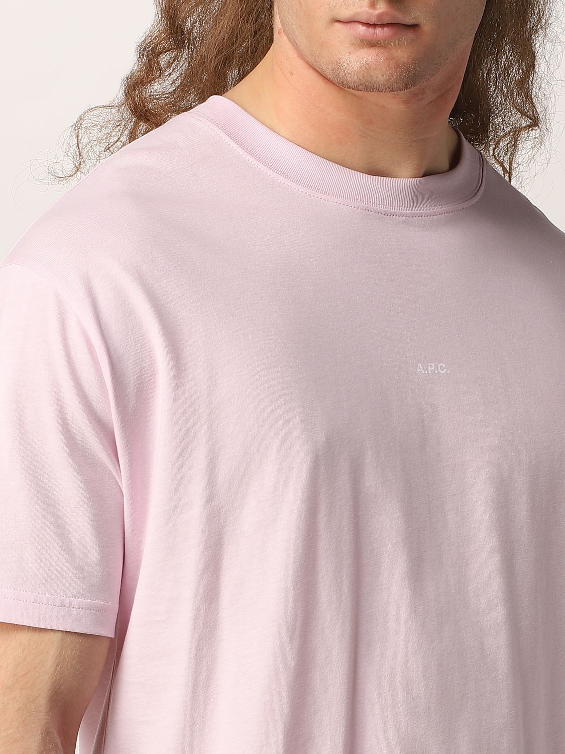 T-Shirt A.p.c.: A.p.c. Herren T-Shirt pink 4
