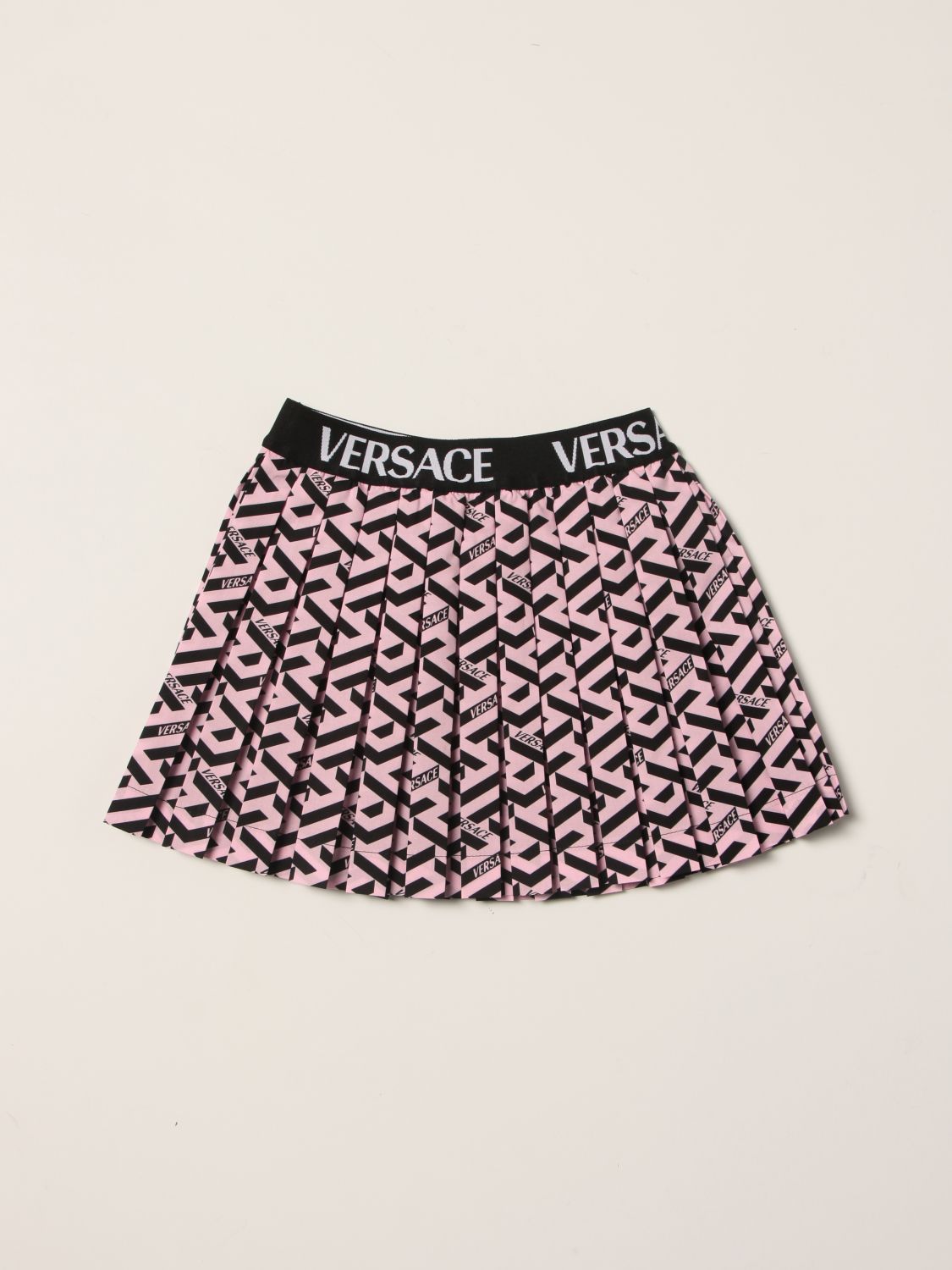 Skirt Young Versace: Versace Young short skirt with Greca motif pink 1