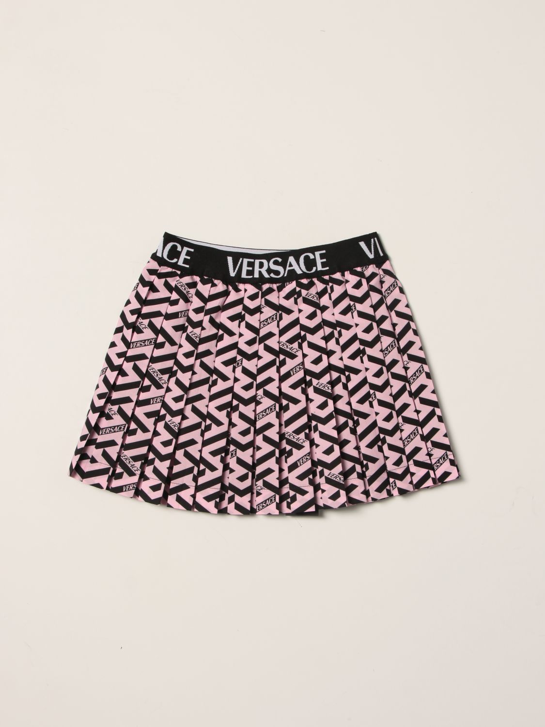 Skirt Young Versace: Versace Young short skirt with Greca motif pink 2