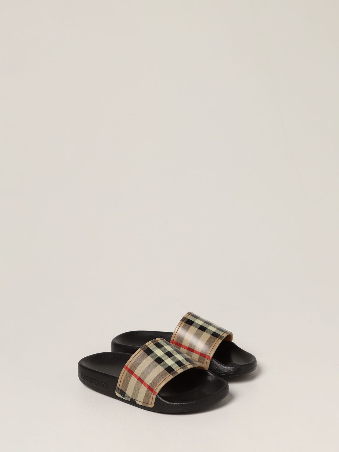 rubber burberry slides women