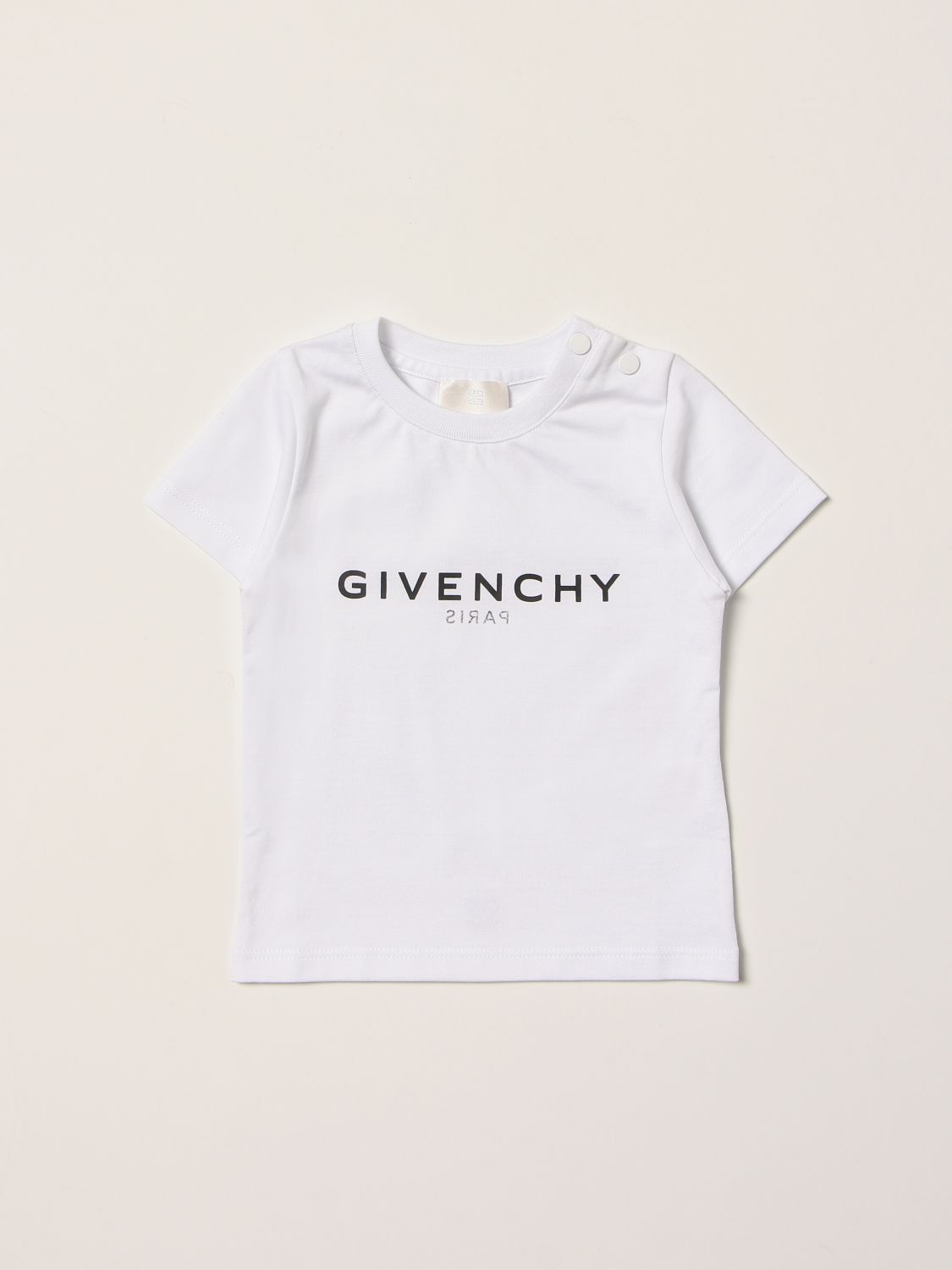 GIVENCHY: cotton t-shirt with logo - White | T-Shirt Givenchy H05204 ...