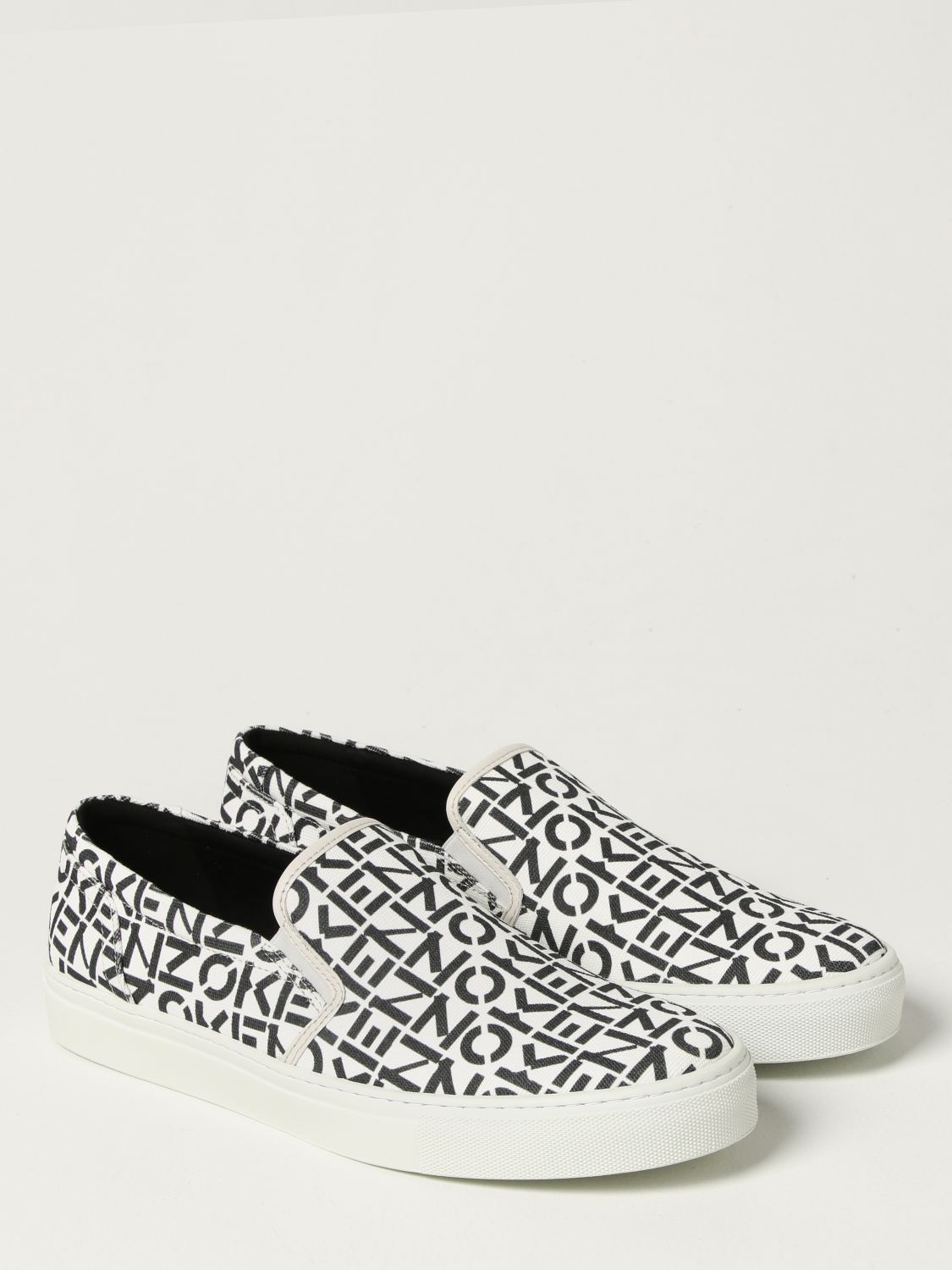 Trainers Kenzo: Kenzo canvas trainers with all over logo grey 2