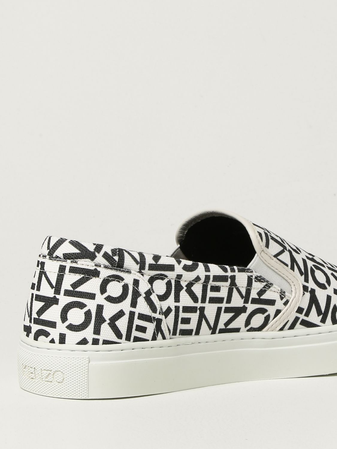 Trainers Kenzo: Kenzo canvas trainers with all over logo grey 3
