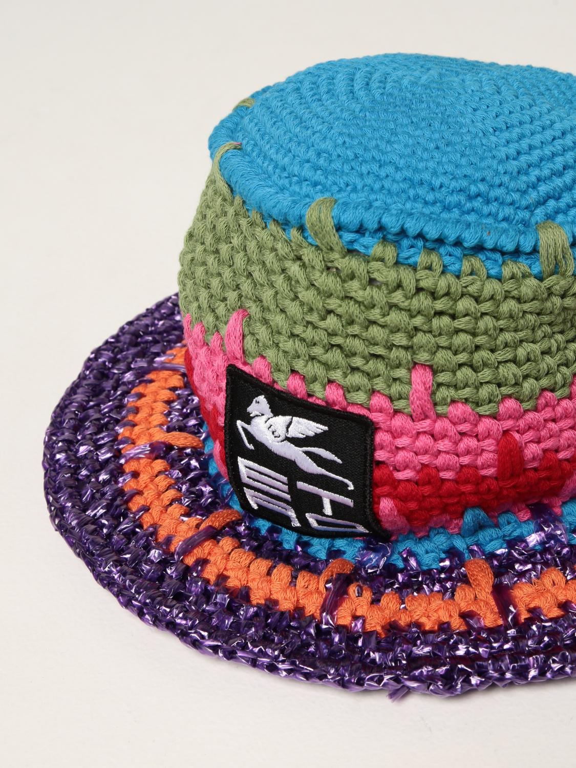 ETRO: Cappello crochet multicolor - Fantasia | Cappello Etro 161589852  GIGLIO.COM