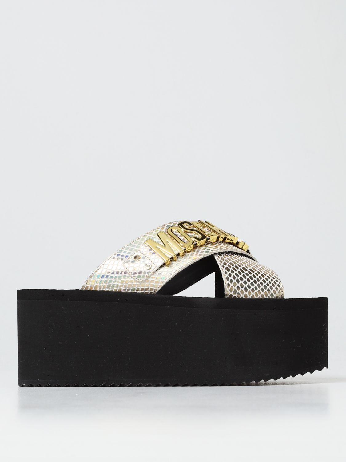 سوري متقاعد الصحة  MOSCHINO COUTURE: platform sandals with logo | Wedge Shoes Moschino Couture  Women Gold | Wedge Shoes Moschino Couture MA28118I1EMI0 GIGLIO.COM