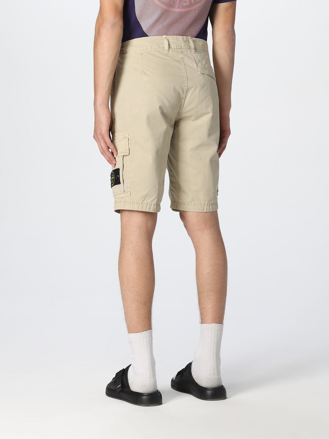 STONE ISLAND: cargo bermuda shorts in cotton - Beige | Stone 
