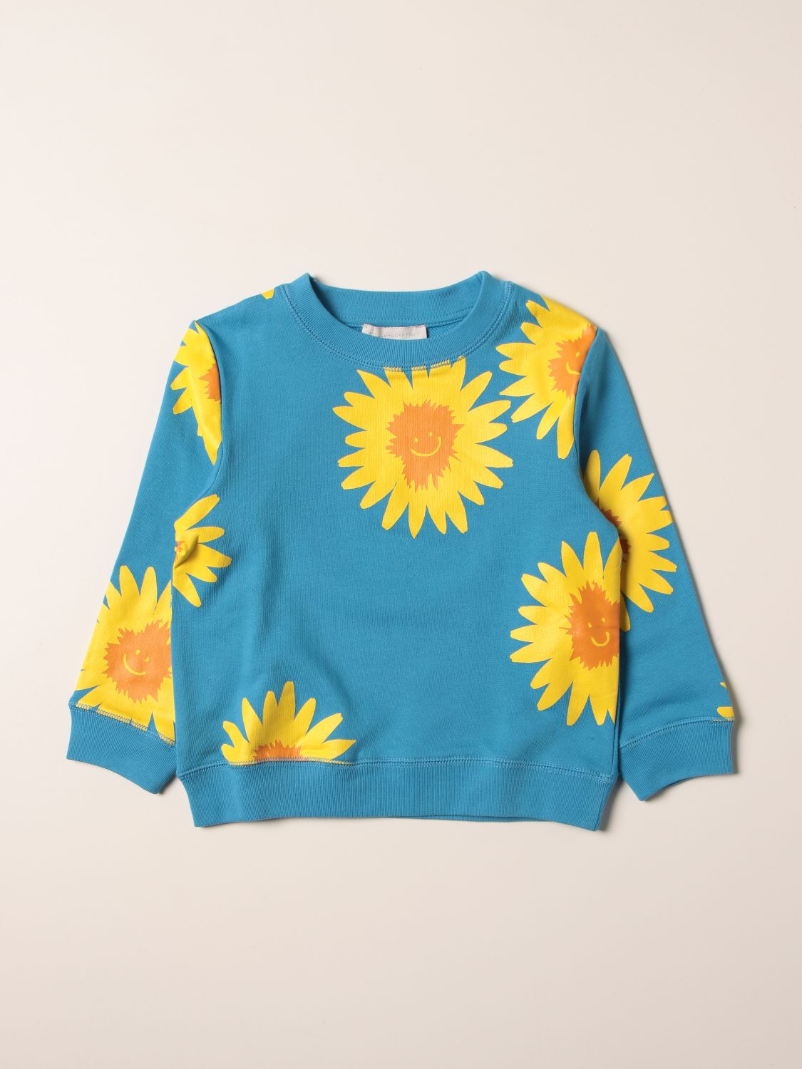STELLA MCCARTNEY: sweatshirt with flower print - Sky Blue | Stella ...
