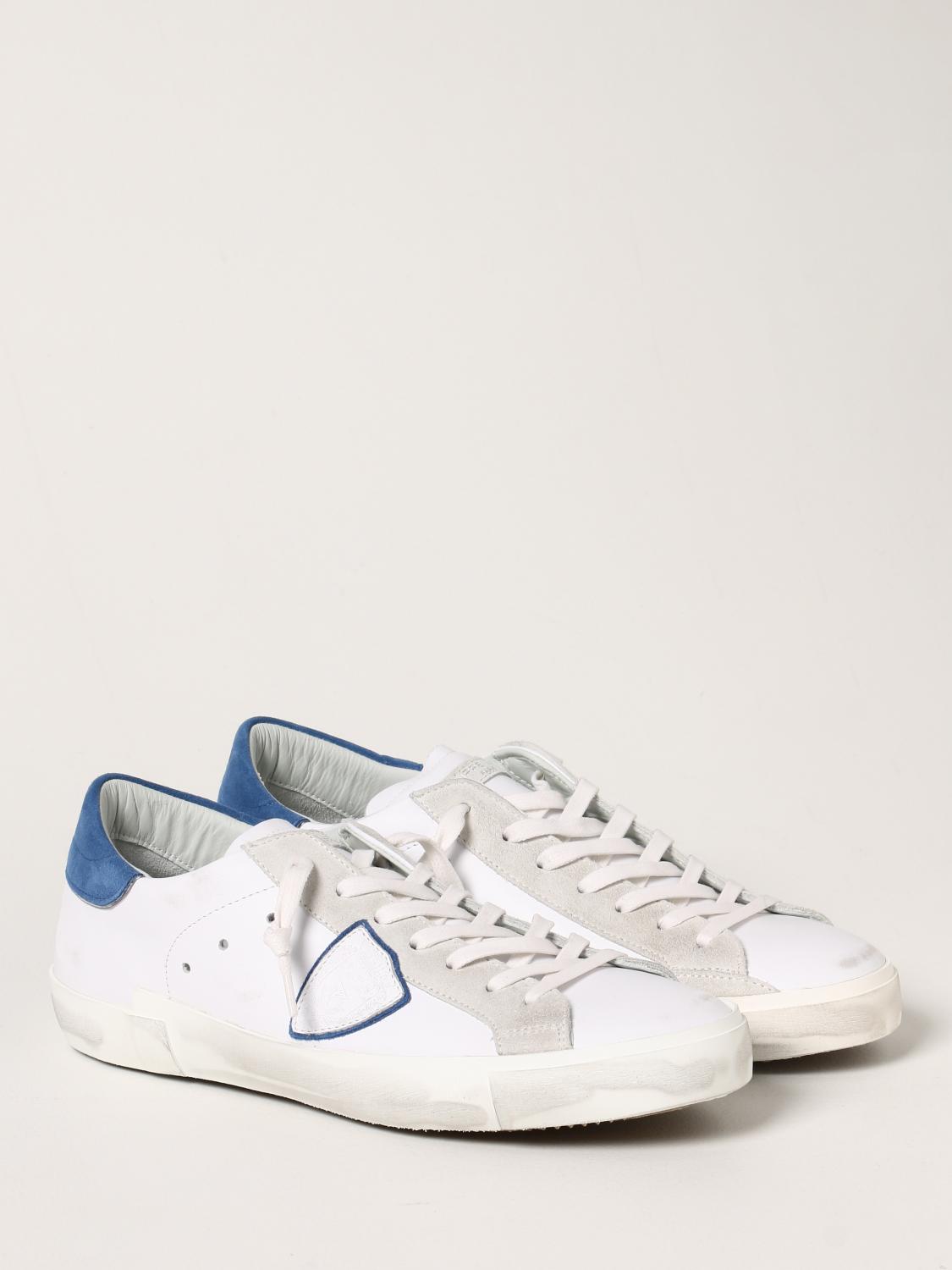 PHILIPPE MODEL: Prsx Veau sneakers in leather - White | Sneakers Philippe  Model PRLU GIGLIO.COM