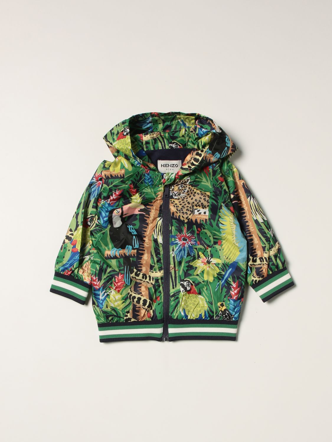 Jacket Kenzo Junior: Kenzo Junior printed hooded jacket multicolor 1
