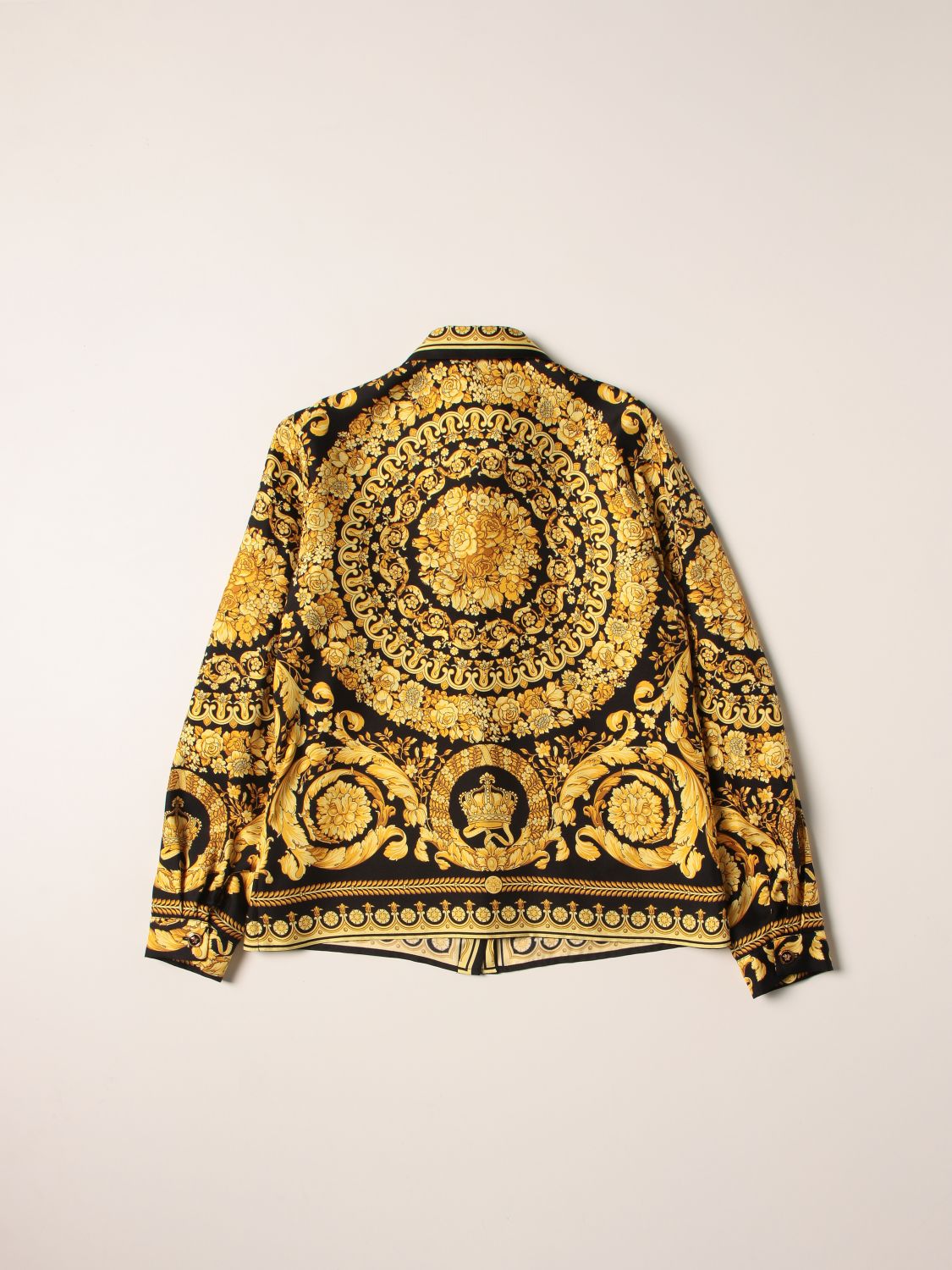 Shirt Young Versace: Versace Young shirt with baroque print black 2