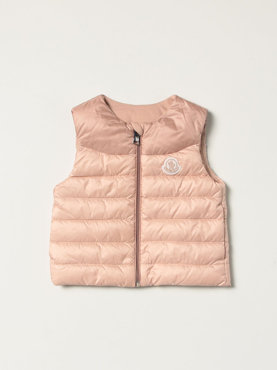 Жилет Moncler: Пальто Детское Moncler розовый 1