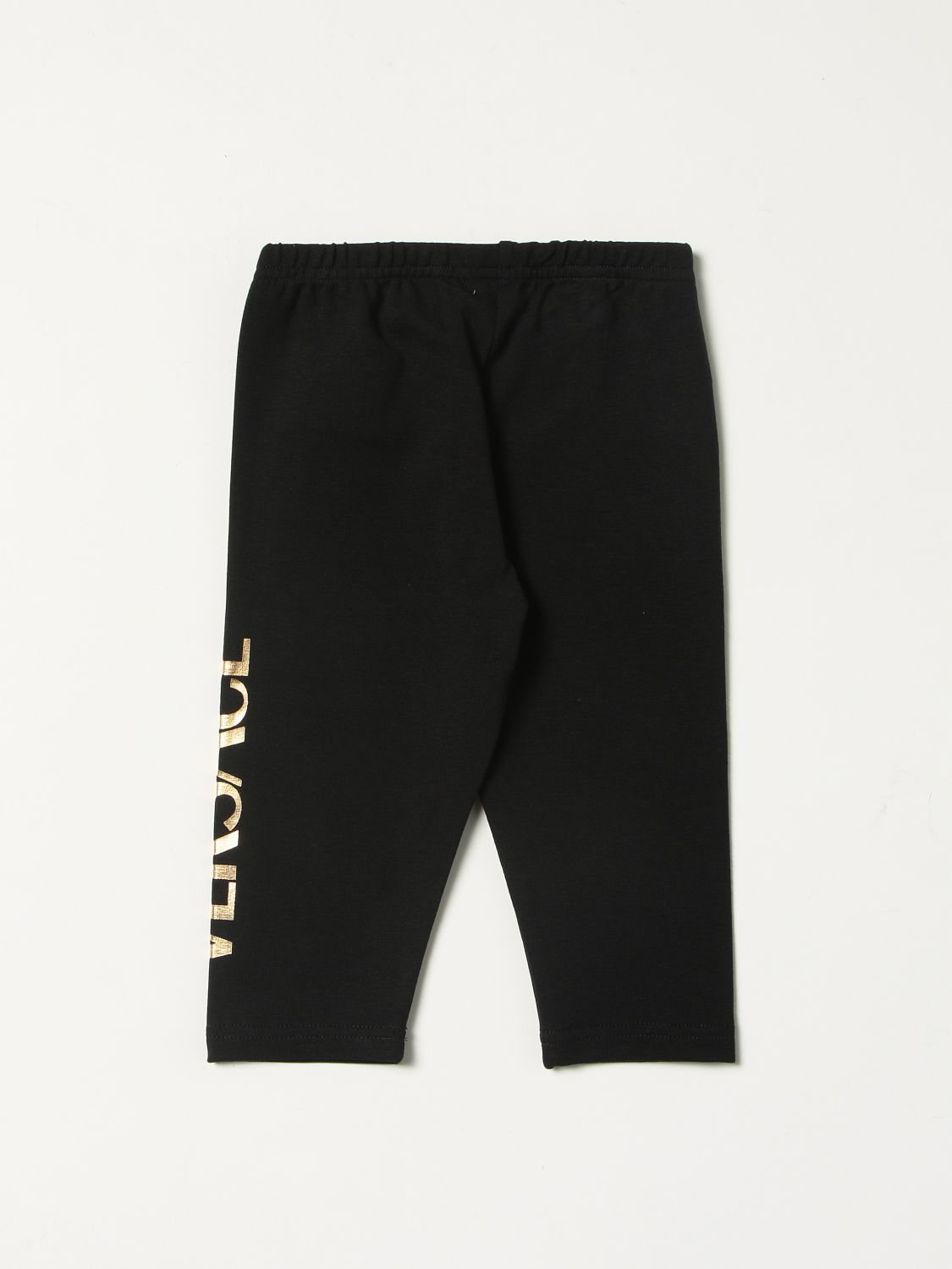 Trousers Young Versace: Versace Young leggings with laminated logo black 2