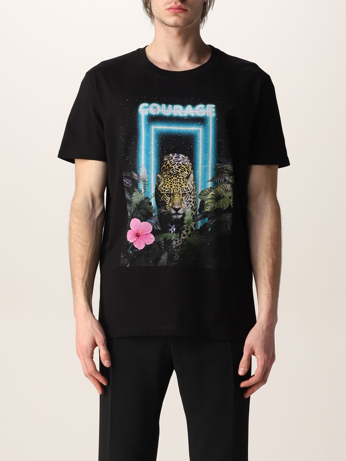 ETRO: cotton t-shirt with print - Black | Etro t-shirt 1Y0209156 online ...