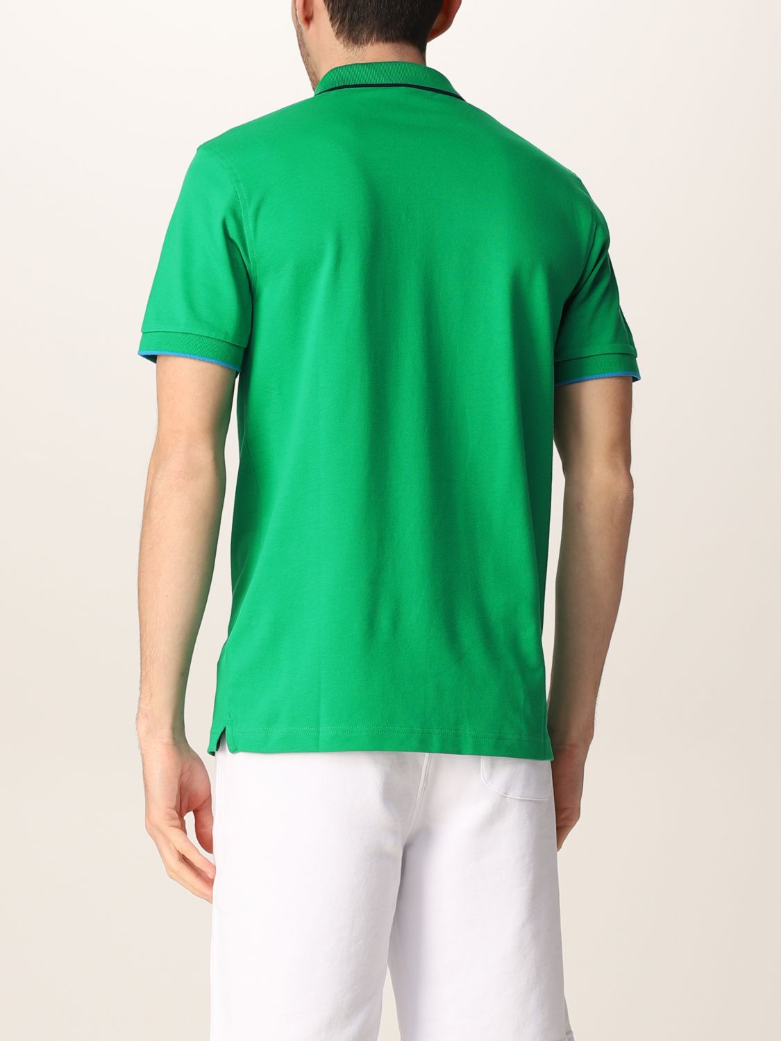 Sun 68 Outlet: basic polo shirt with logo - Green | Sun 68 polo shirt ...