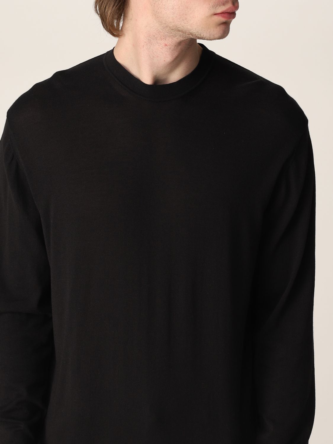 Sweatshirt Malo: Malo basic cotton sweater black 3