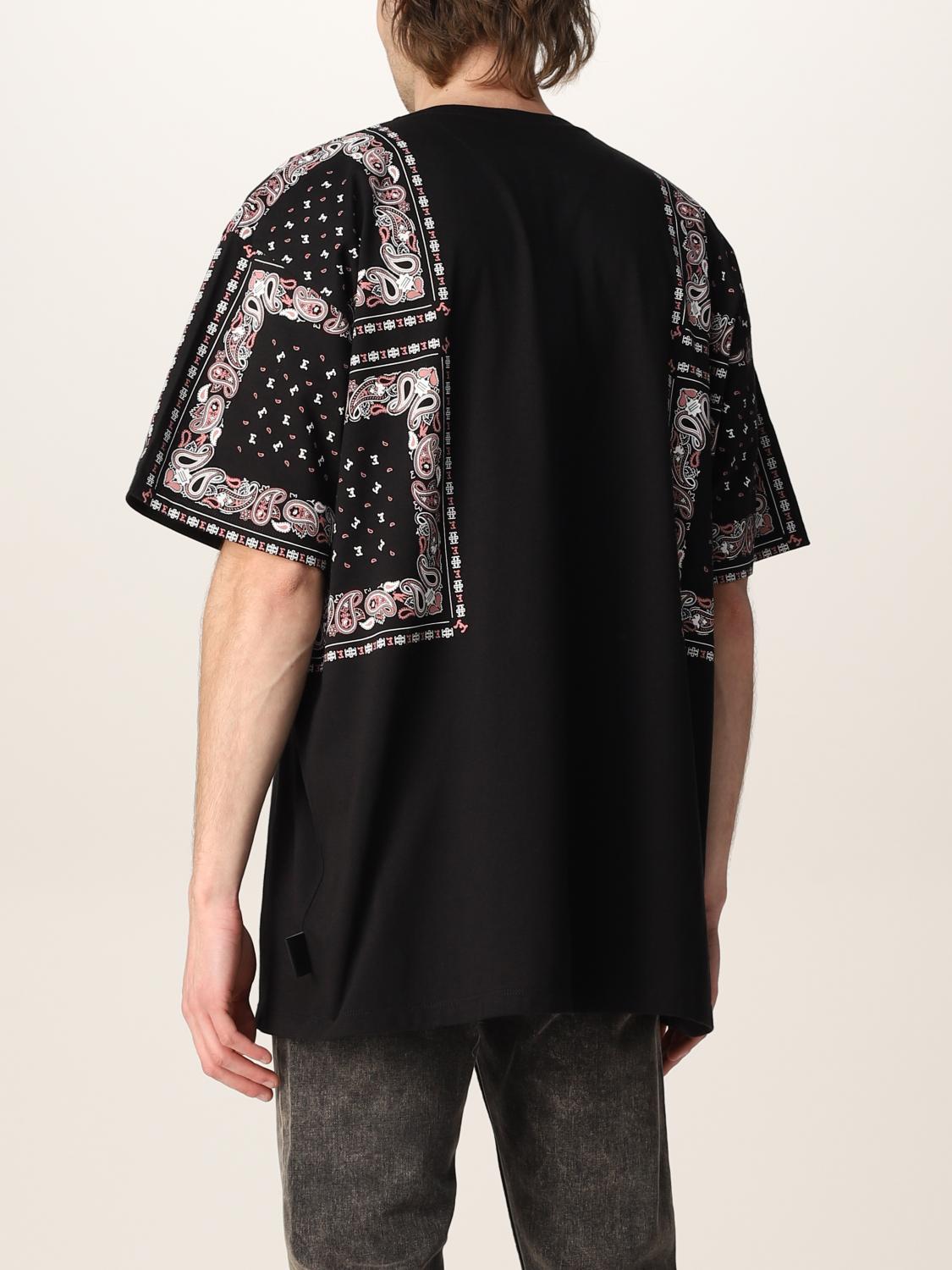 Etro Outlet cotton jersey tshirt with bandana print Black Etro t
