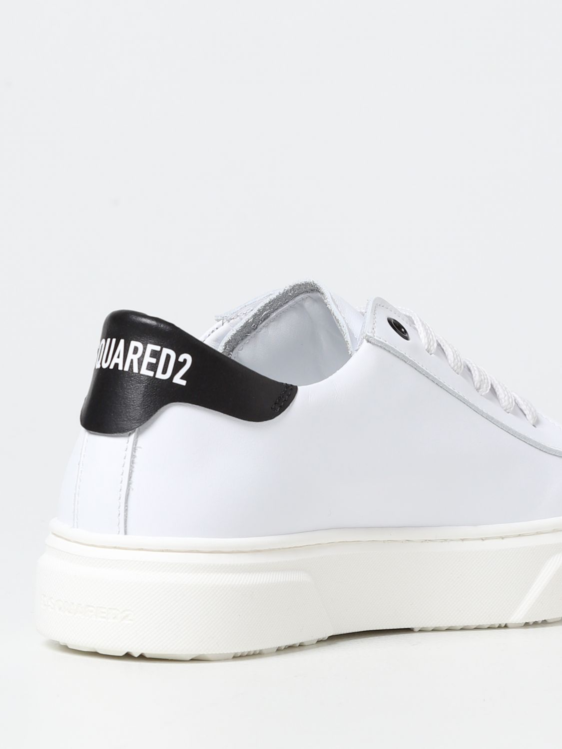 DSQUARED2 JUNIOR: Icon Dsquared2 sneakers in smooth leather - White 1 ...