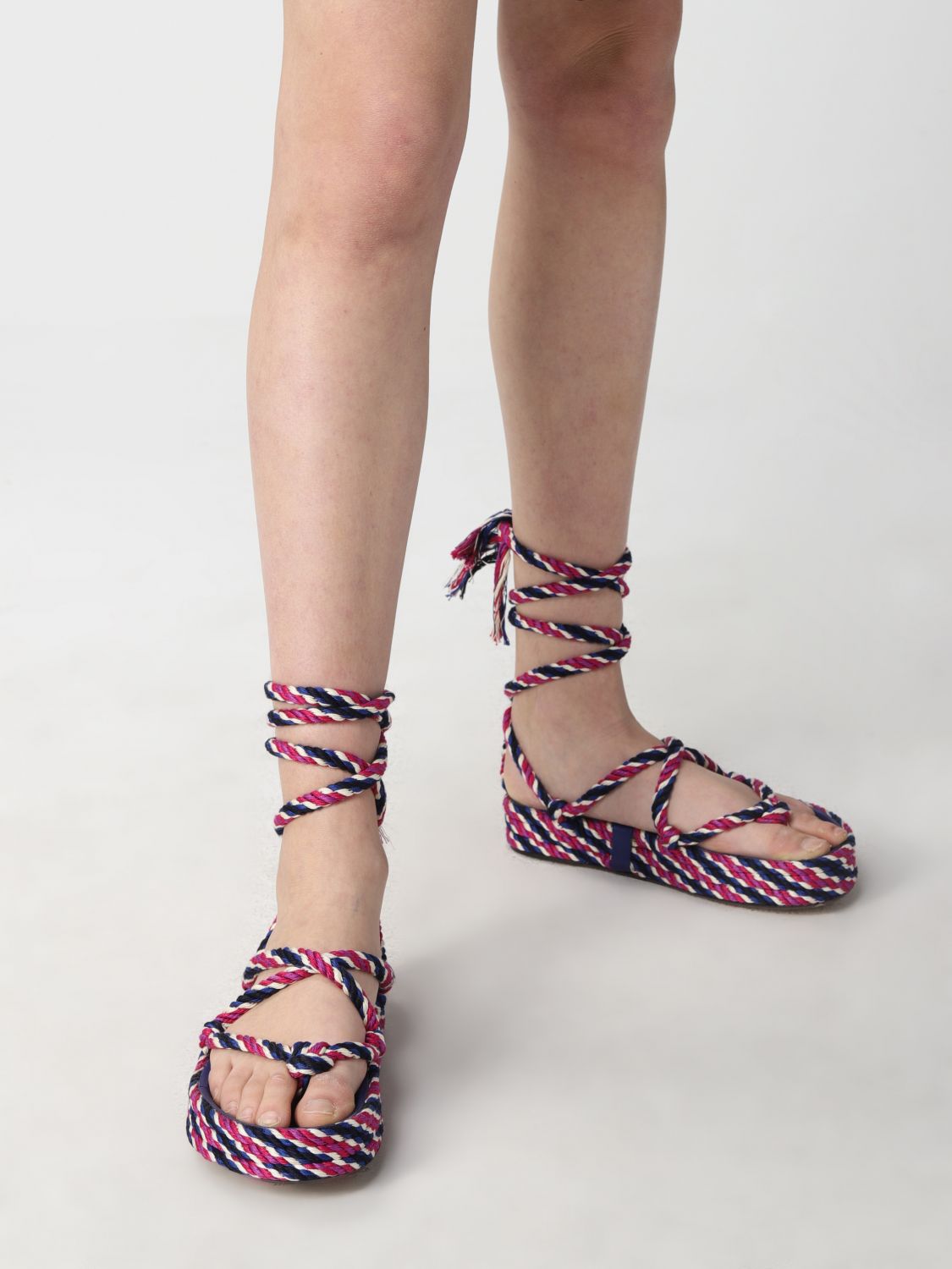 Sandalo a infradito in corda multicolor Giglio.com Donna Scarpe Sandali Sandali in corda 
