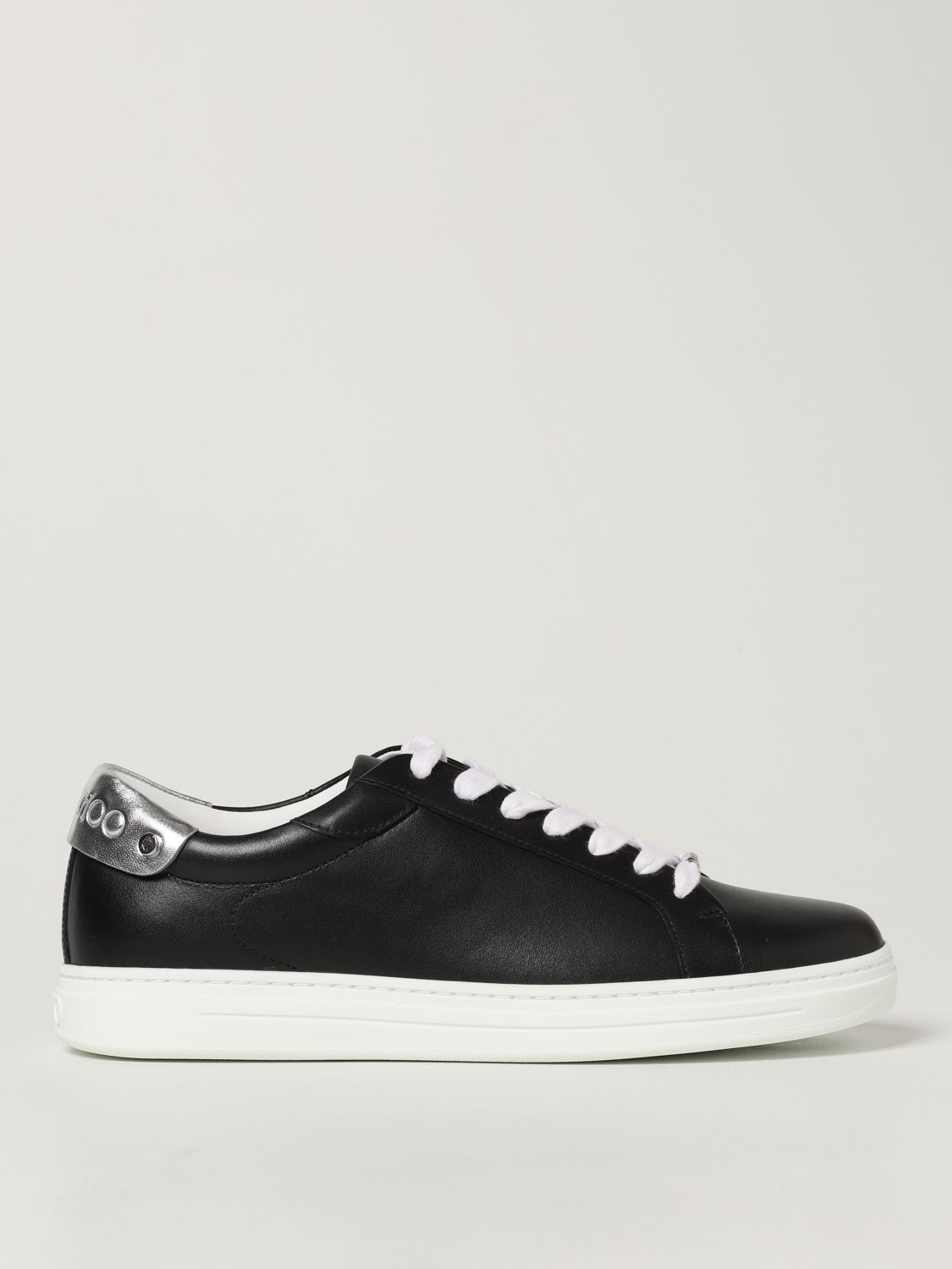 JIMMY CHOO: Rome leather trainers - Black | Jimmy Choo trainers ...