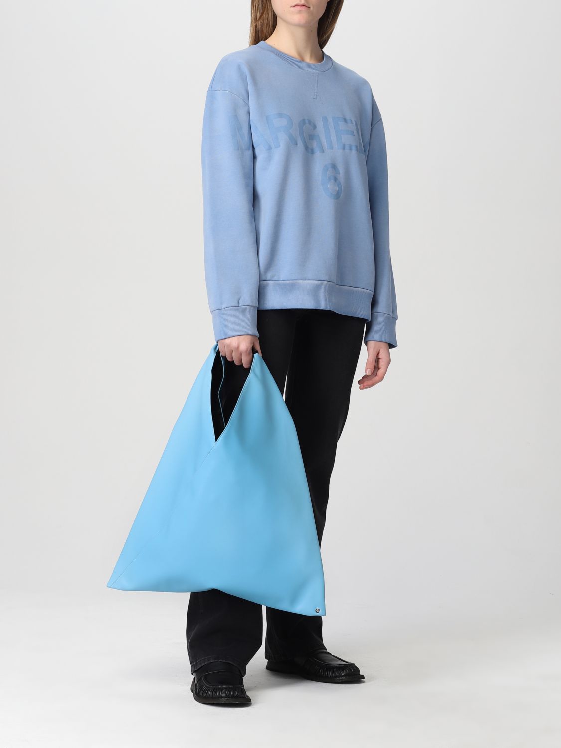 MM6 MAISON MARGIELA: Japanese bag in synthetic leather - Gnawed Blue ...