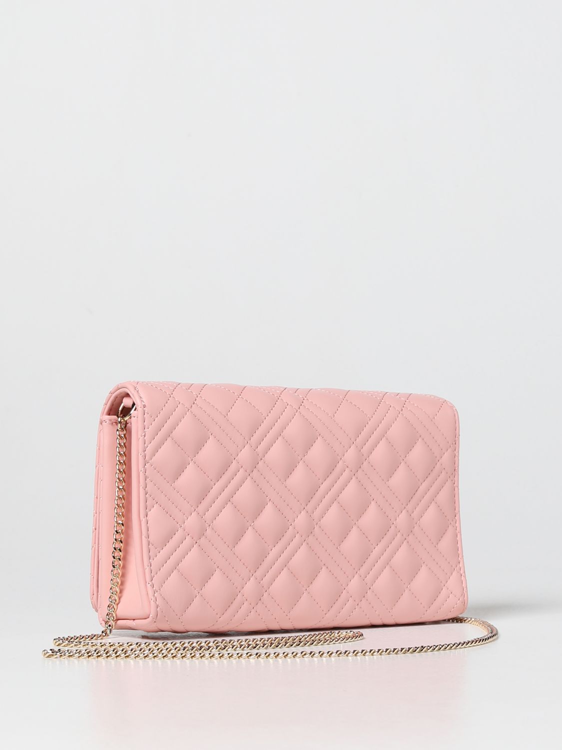 LOVE MOSCHINO: crossbody bag in quilted synthetic nappa leather - Pink ...